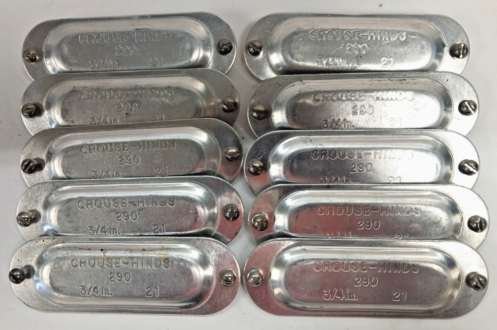 CROUSE-HINDS 290 3/4 IN. 21 SCREW IN CONDUIT OUTLET BODY COVERS LOT OF 10