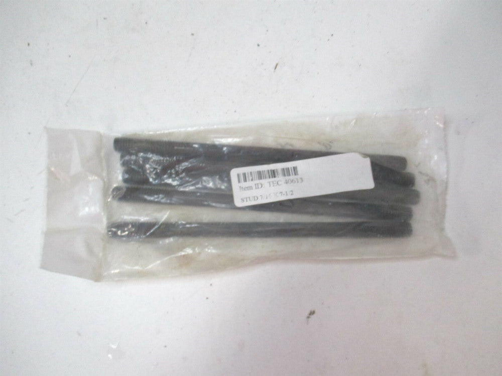 Te-Co (40613) 7/16-14 x 1-3/8 x 7-1/2 Carbon Steel Double Threaded Stud - Qty 5