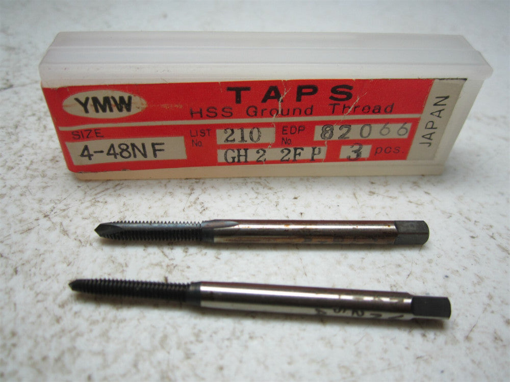 YMW (82066) 4-48NF GH2 2 Flute Straight Flute HSS Ground Thread Taps - Pack of 2