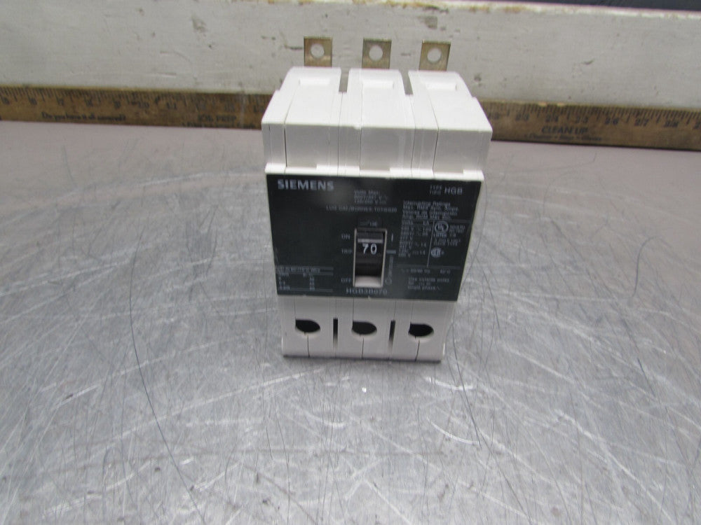 SIEMENS HGB3B070 , CIRCUIT BREAKER, 3P/ 70A /480V GOOD TAKEOUT! MAKE OFFER!