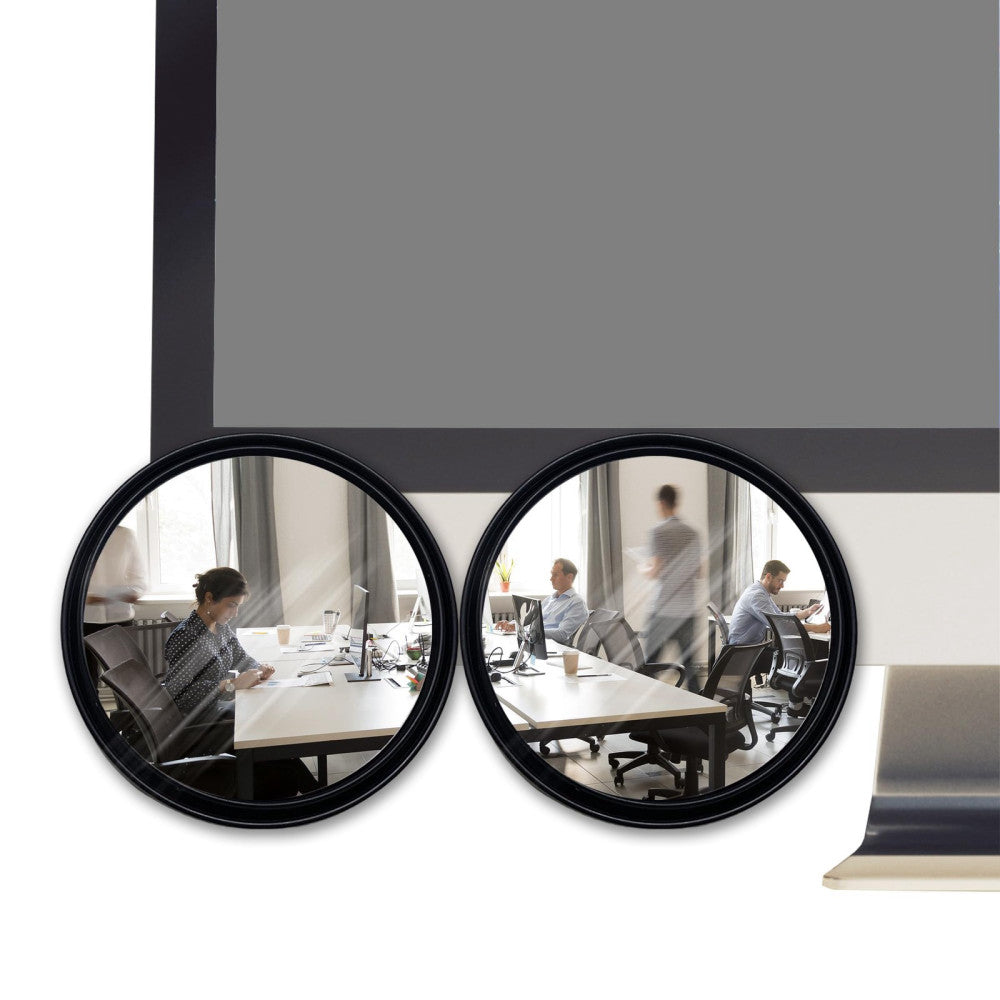 2pcs Office Cubicle Mirrors - Adjustable Monitor Mirror to See Behind You, 2
