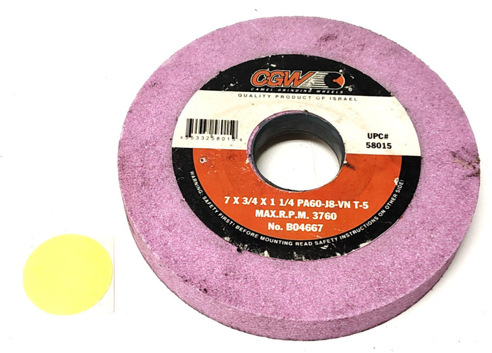 CGW ABRASIVE WHEEL 5" OD 1-1/4" ID 3/4" THICKNESS PA60-J8-VN T-5