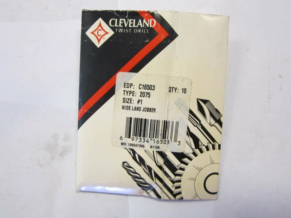 Cleveland (C16503) #1 HSS Gold Finish Jobber Length Drill Bits - Lot of 8