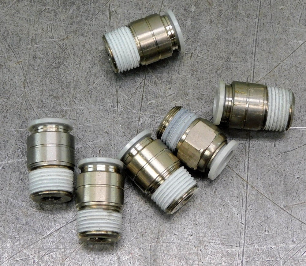 Festo QS-3/8-3/8I-U-M Straight Push-In Fitting 3/8" Lot of Six (6)