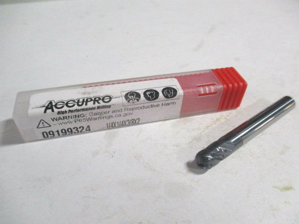 (12184780) 1/4" x 3/8" x 1/4" x 2" OAL Solid Carbide 4 Flute Ball End Mill