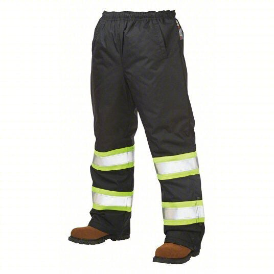 Tough Duck Insulated High Visibility Pull-On Pant, 3XL Color Black Unisex Snow