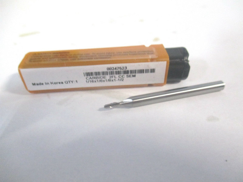 (750017) 1/16" x 1/8" x 1/8" x 1-1/2" OAL 2 Flute Solid Carbide Square End Mill