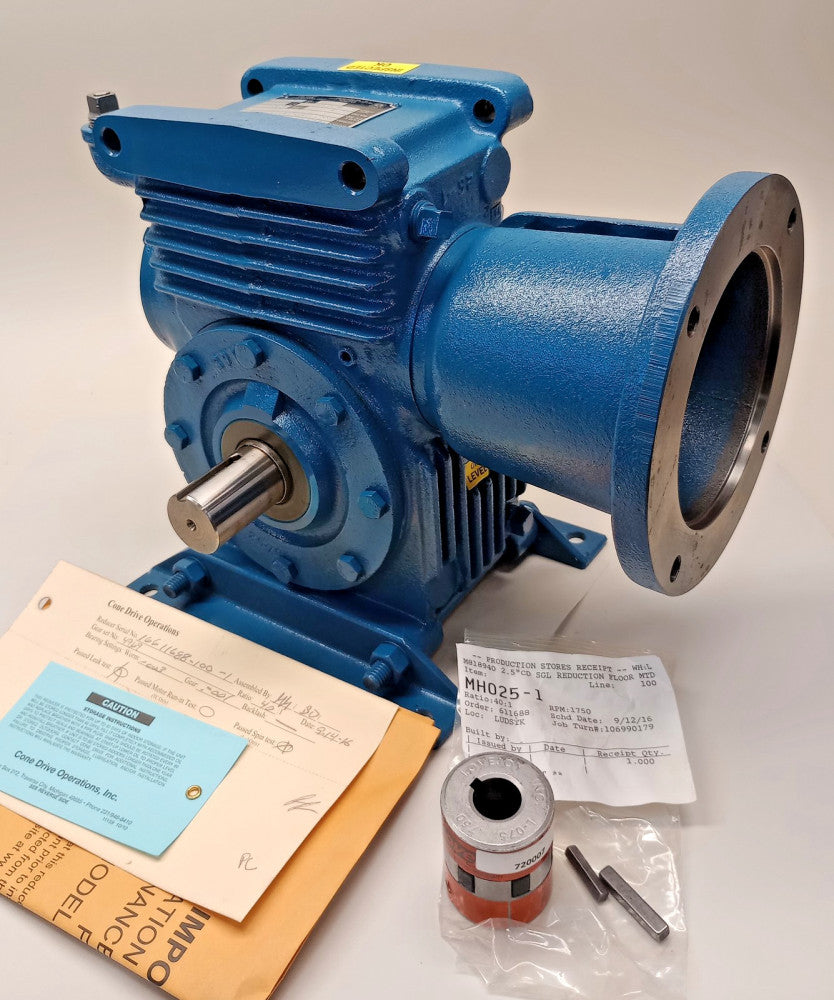 Cone Drive MHO25-1 Gear Box Reducer MH025-1 1.26hp 1750rpm Ratio 40:1