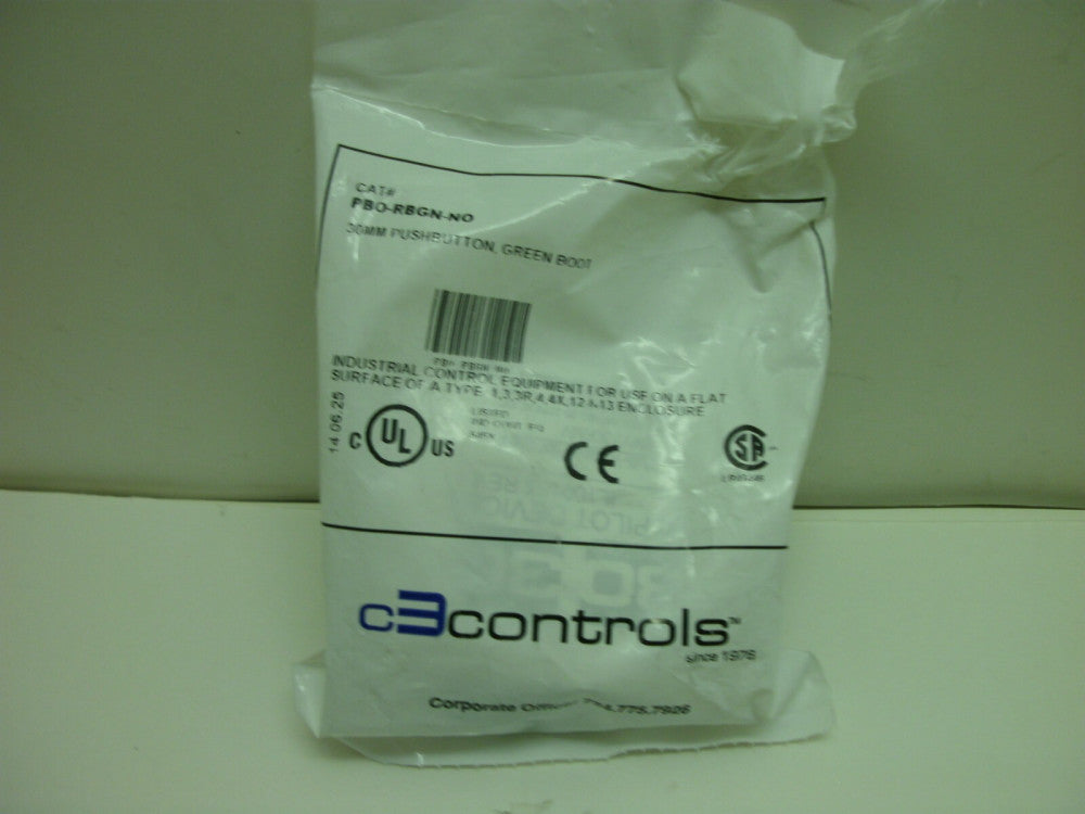 C3CONTROLS PBO-RBGN-NO 30MM PUSHBUTTON MOMENTARY GREEN 1 NO CONTACT NEW IN BAG