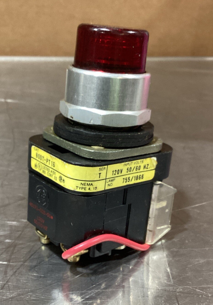 ALLEN BRADLEY 800T-PT16 SER T Red ILLUMINATED PUSH BUTTON