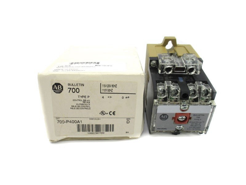 ALLEN BRADLEY 700-P400A1 SER. D 110/115-120V 10A (WH) NSMP