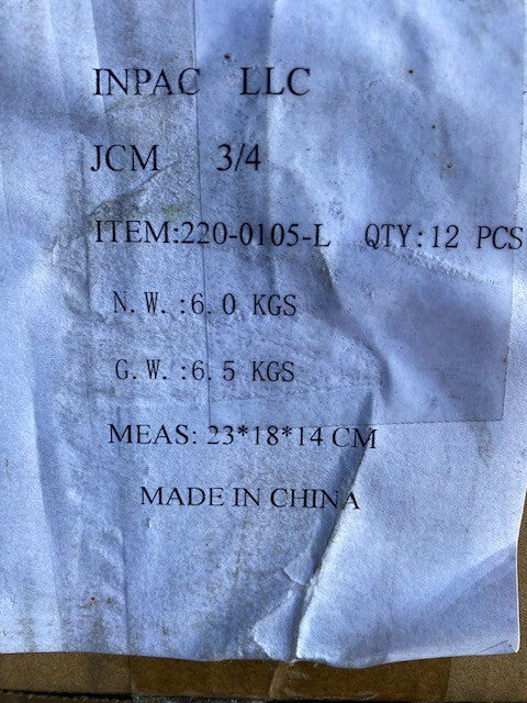 (12 PACK) JCM Industries 220-0105-L 3/4" Galvanized Steel Compression Coupling