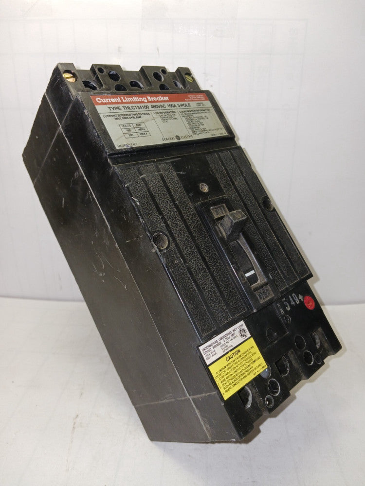 GE 100 AMP CIRCUIT BREAKER 3 POLE 480 VAC THLC134100