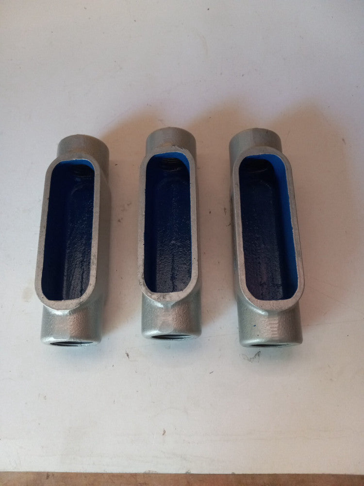 3-Thomas & Betts C37 BlueKote 1" Rigid C Form 7 Conduit Body Gray Iron Qty 1