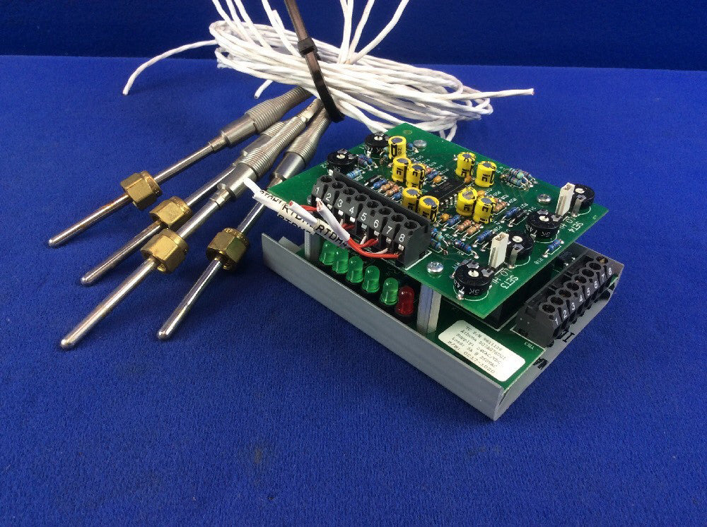 4-Channel RTD Input PCB TC P/N 9611129 ATHENA 807A076U01 With 4 RTD Temp Probes