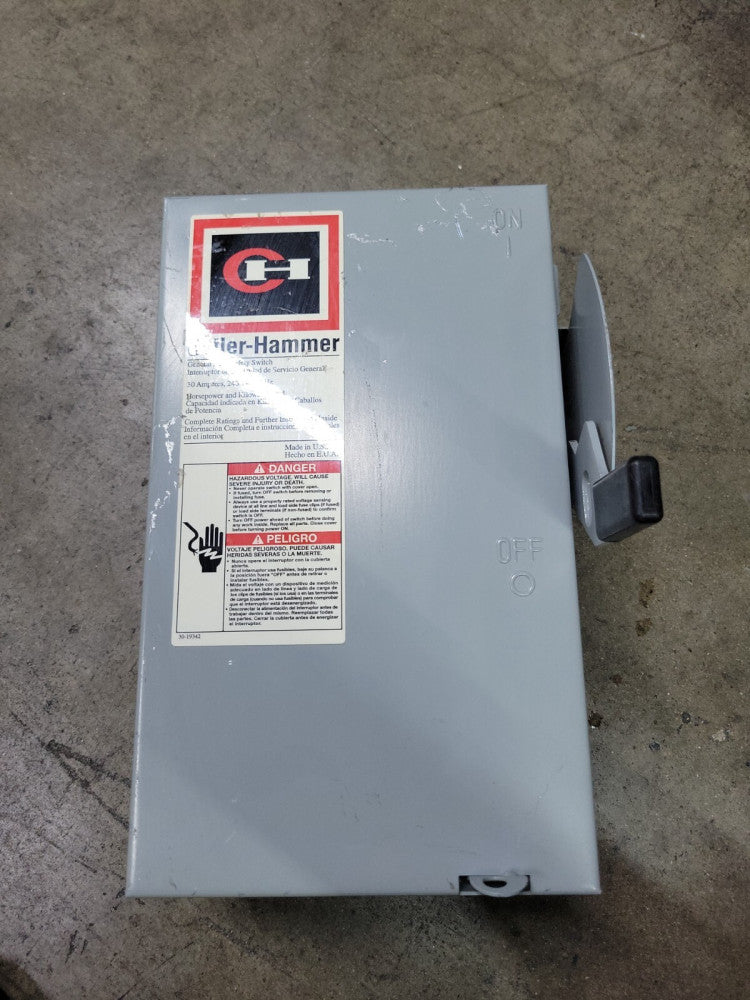 New Old Stock! Eaton DG321NGB 3P 30 Amp 240 Vac Fusible Safety Switch
