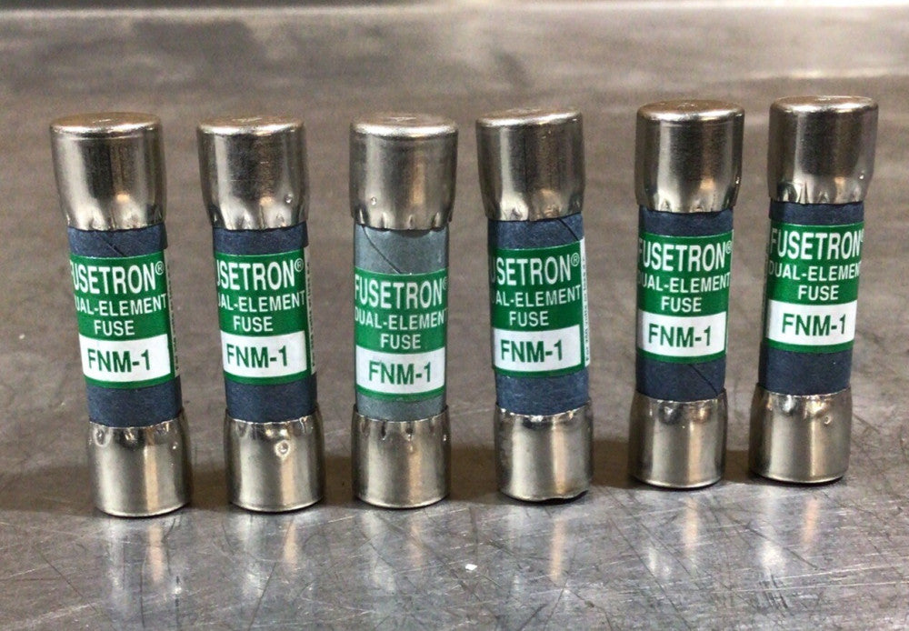 Lot Of 6, Bussmann Fusetron FNM-1 Amp Dual Element fuses