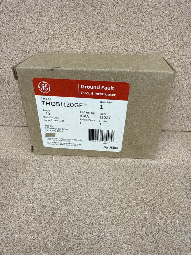 NIB GE THQB1120GFT Molded Case Circuit Breaker - 20A, 1-Phase, 120V