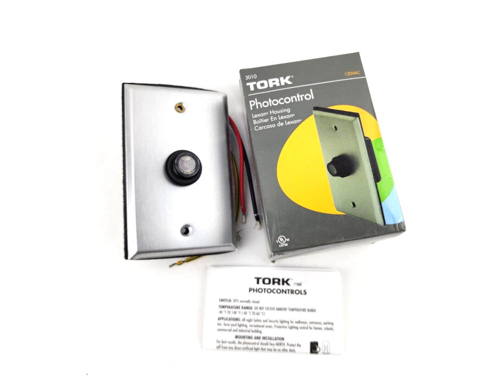Tork 3010 Flush Mounting Photoelectric Photocontrol Switch for Junction Box