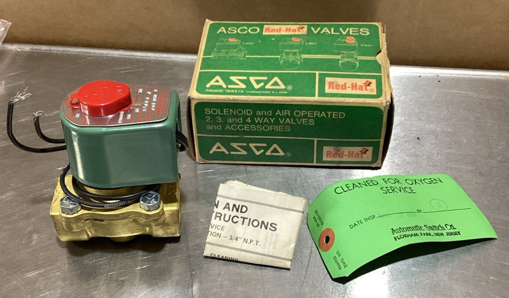 1971 ASCO RED-HAT SOLENOIED VALVE FBX80308 52069J 120V 60Hz 10.5W J 082322967
