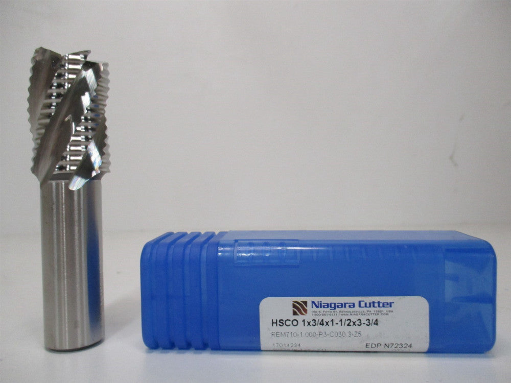 Niagara Cutter N72324 HSCO 5 Flute 1" Dia 1-1/2" LOC 3-3/4" OAL 3/4" Shank Dia