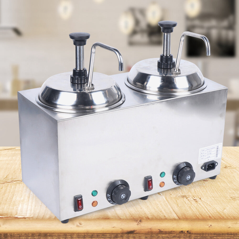 Cheese Dispenser with 2 Pumps 2 x 2L Electric Nacho Cheese Sauce Warmer 30-110℃