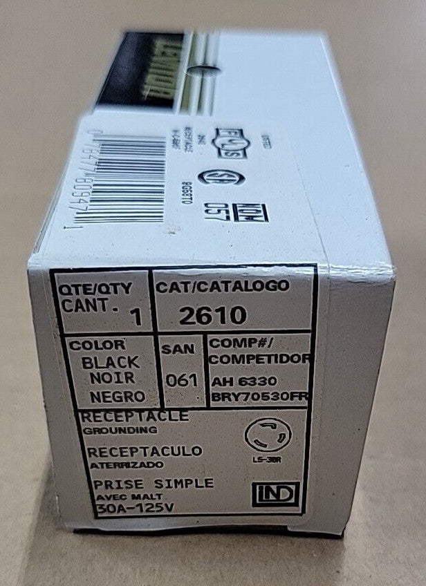 Leviton 2610 30 Amp, 125 Volt, Flush Mount Locking Receptacle