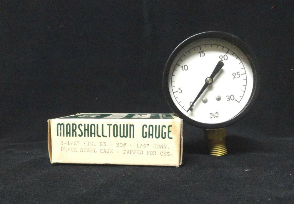 Marshalltown Gauge 2-1/2 (0-30 psi) 30# 1/4 Conn Tapped For CKS NEW in the BOX