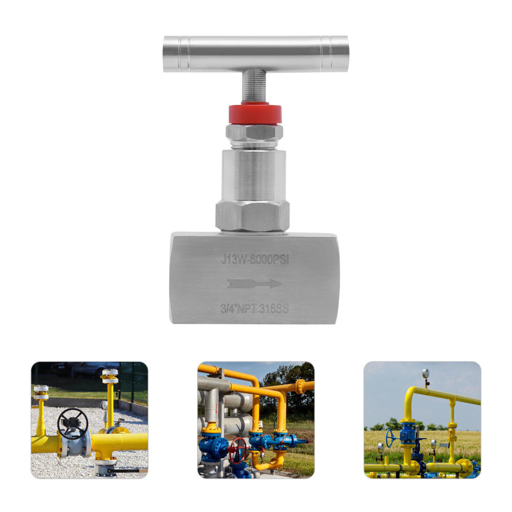 3/4'' Needle Valve 6000 PSI Stainless Steel Straight Needle Valve Hydraulic Flow