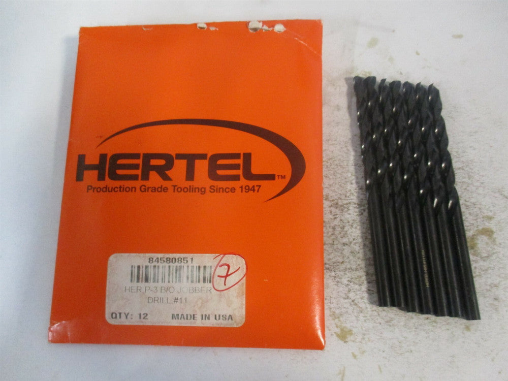 (84580851) #11 2-5/16" x 3-1/2" 135° High Speed Steel Jobber Drill - Pack of 7