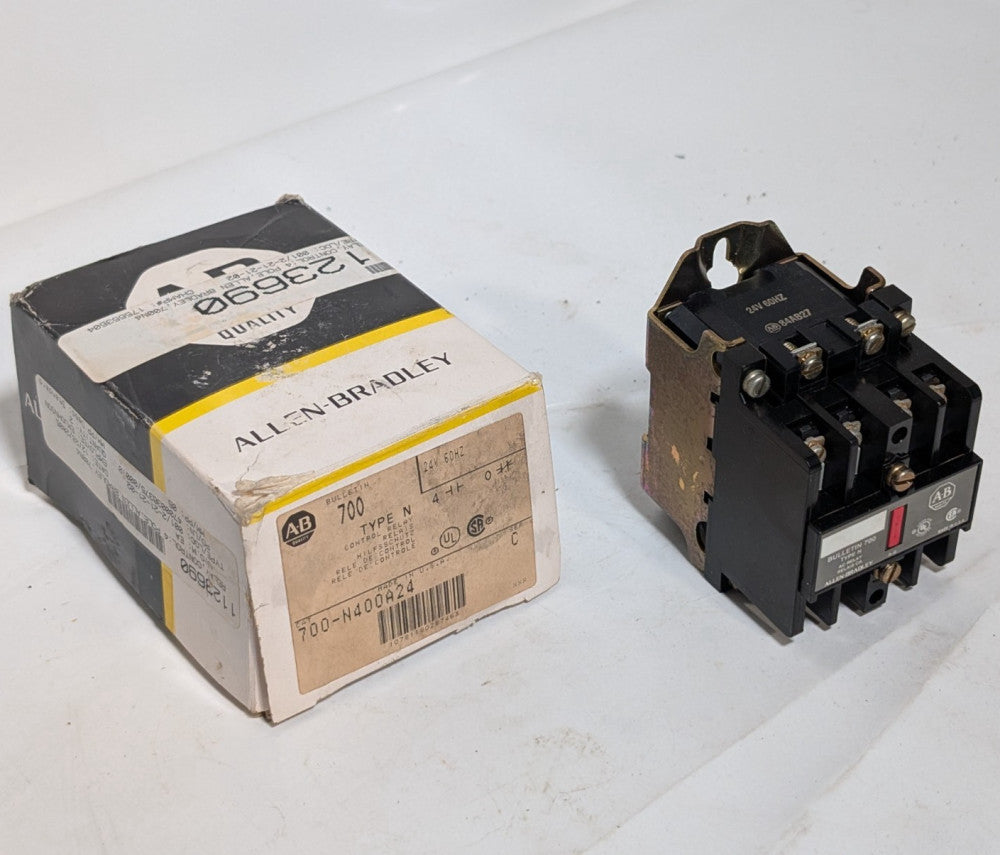 Allen-Bradley 700-N400A24 Bulletin 700 Type N Control Relay, NEMA A300/P300, 24V