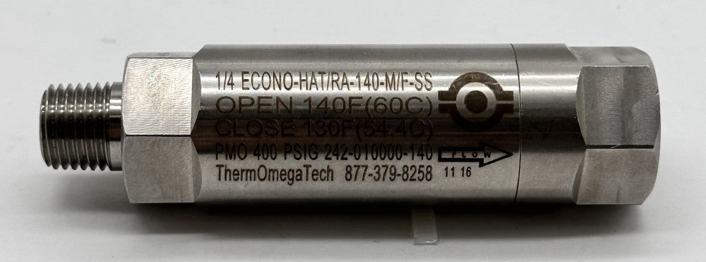 THERM OMEGA TECH 1/4 ECONO-HAT/RA-140-M/F-SS Temperature Relief Valve