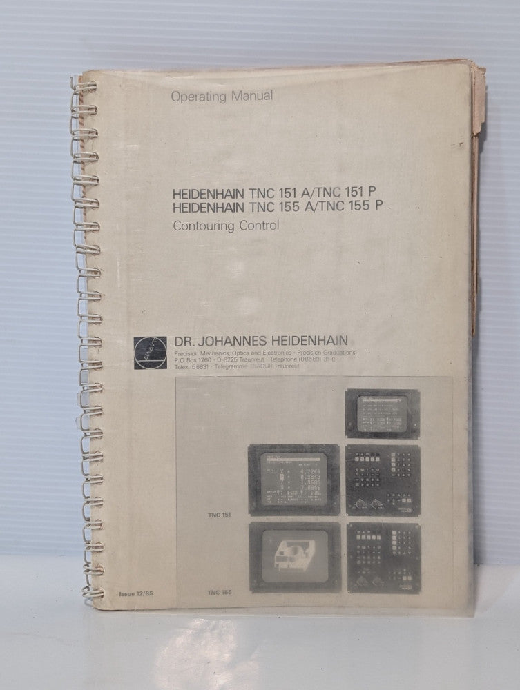 Heidenhain TNC 151A/P & TNC 155A/P Contouring Control Machine Operating Manual
