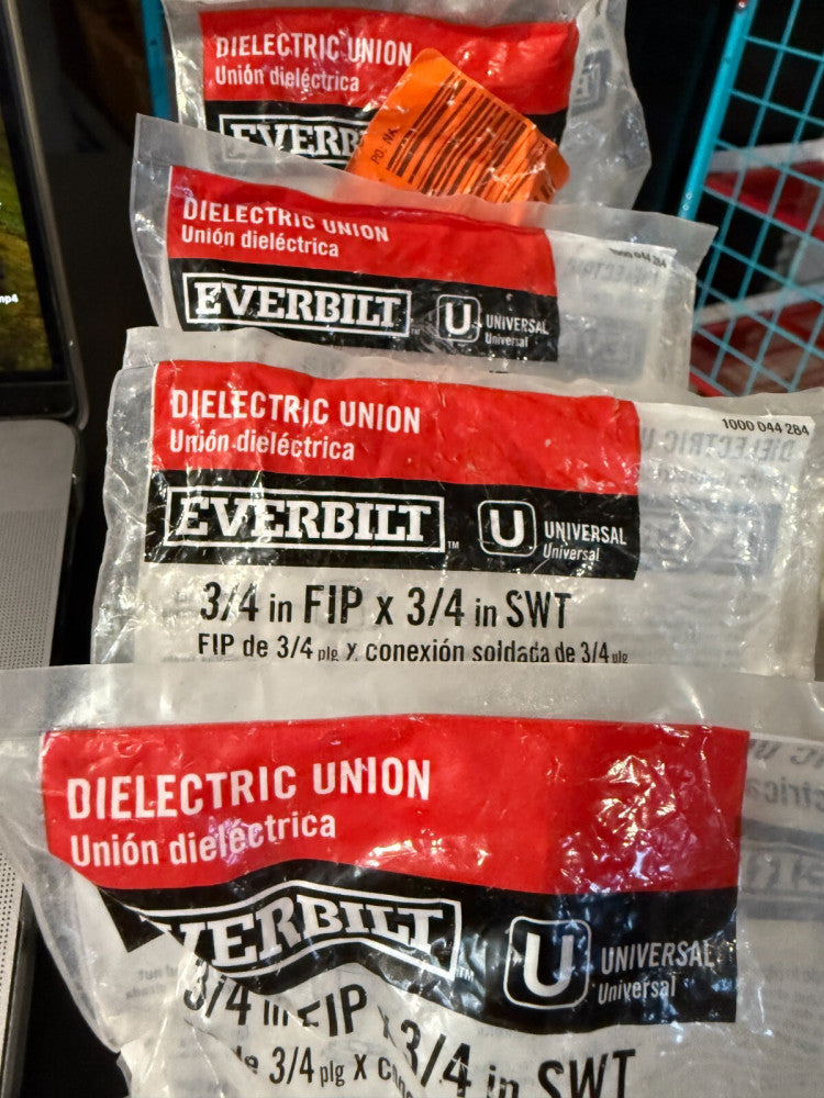 (Lot of 4) Everbilt Dielectric Union 1000-044-284 3/4" FIP x 3/4" SWT