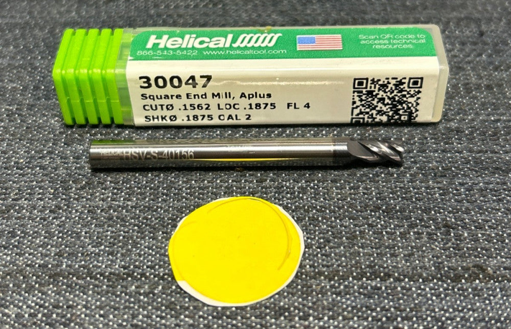 HELICAL VARIABLE PITCH 4 FLUTE END MILL 30047 SHANK DIAMETER .1562"