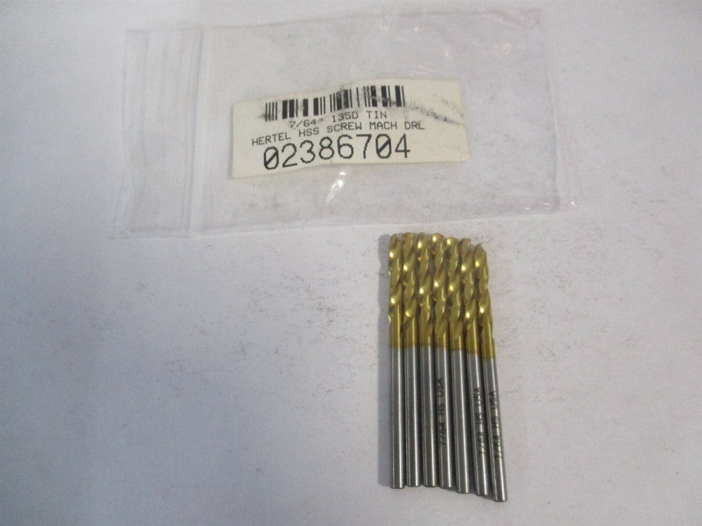 (2386704) 7/64" x 1-13/16" 135° HSS Spiral Screw Machine Drill Bit - Lot of 7
