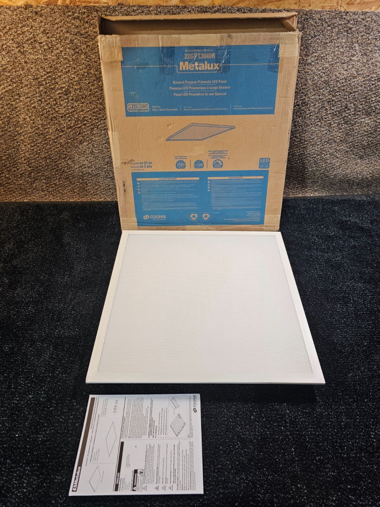 Metalux 22GPT3040R 2'x 2' Prismatic LED Panel Dedicated 4000K CCT 3500 Lumens,
