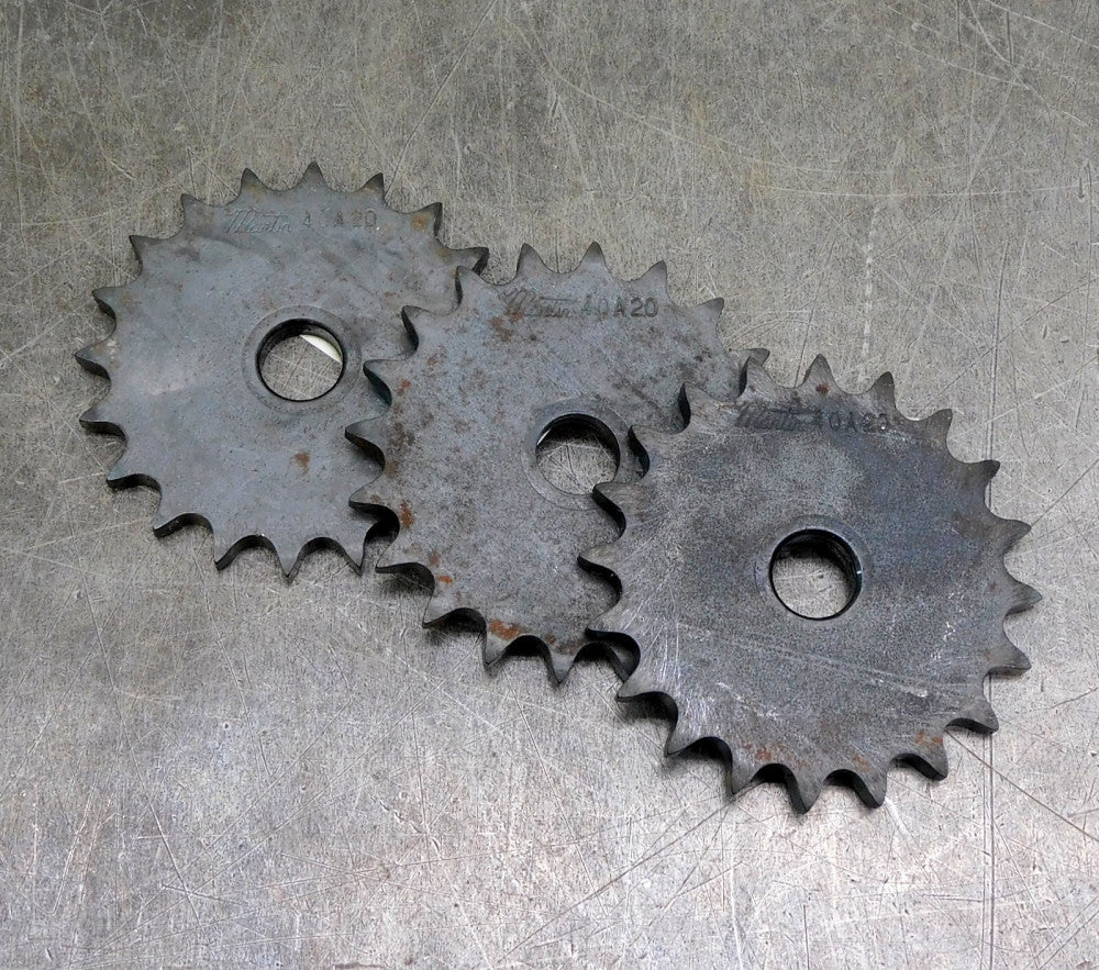 Martin 40A20 Roller Chain Sprocket 5/8" Bore #40 Chain 20 Teeth Lot of Three (3)