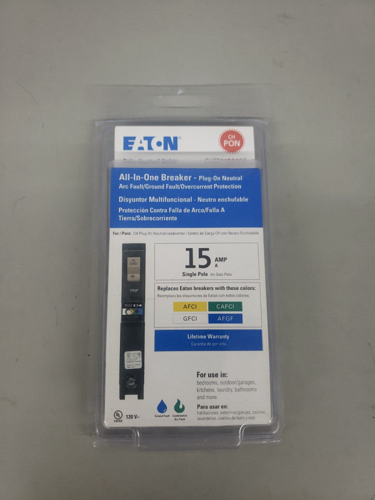 Eaton All-In-One Breaker Plug-On 15A Single-Pole CHFP115A1CS NEW in Package