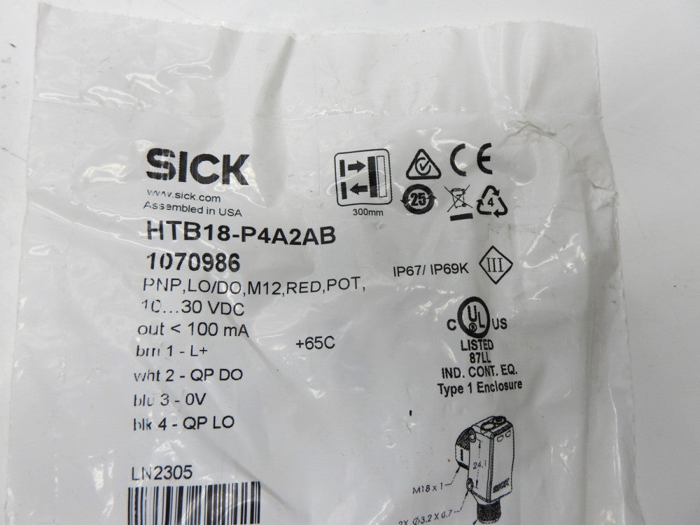 OEM SICK 1070986 HTB18-P4A2AB Photoelectric sensors H18 Sure Sense GENUINE NEW