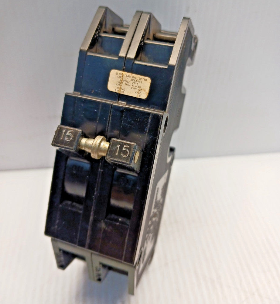Lot of 2 QC-20 Zinsco 20 amp 2 Pole Plug-in Circuit Breaker 120/240 Vac Type Q
