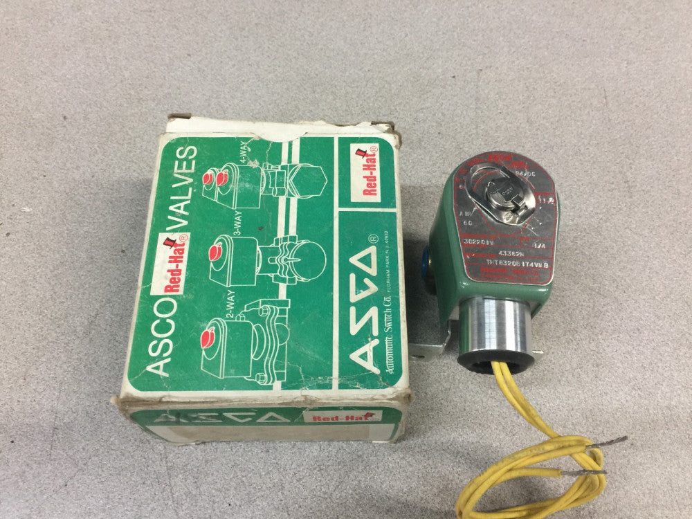 NEW IN BOX ASCO 1/4"NPT 60PSI 24VDC SOLENOID VALVE THT8320B174VMB
