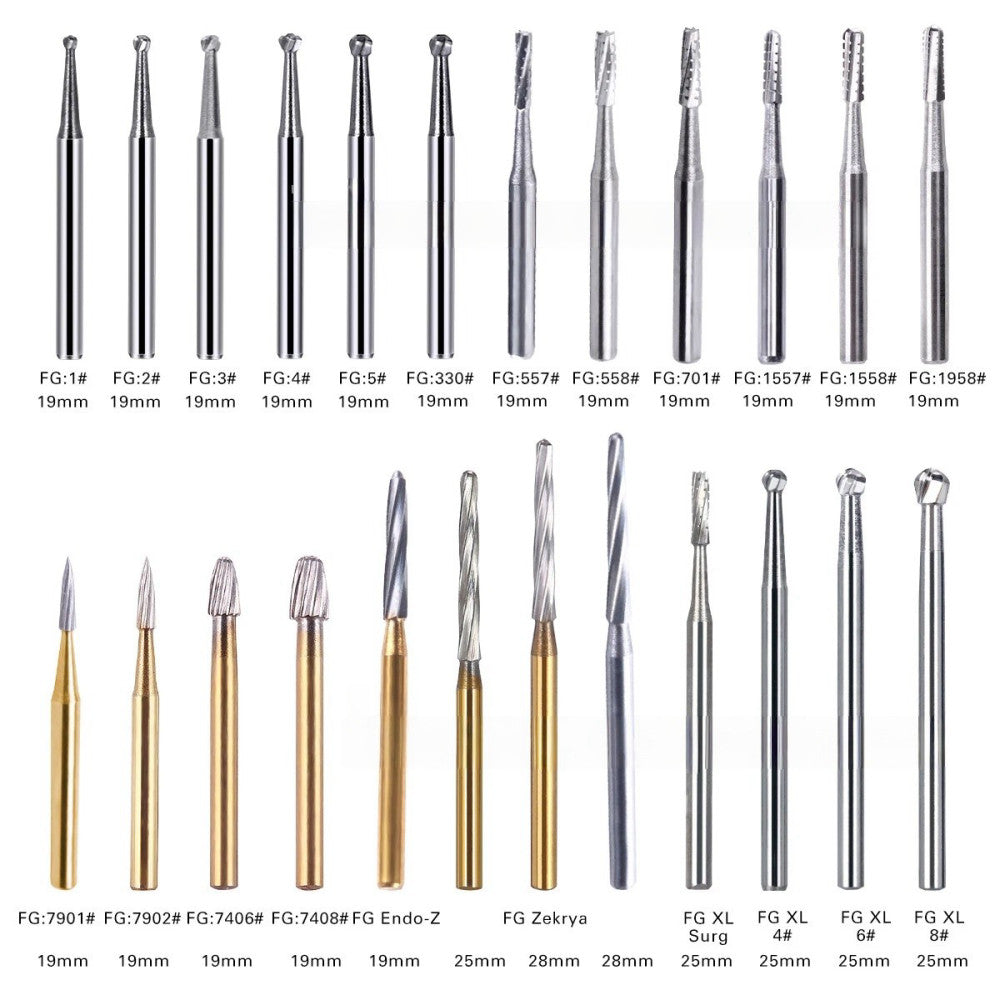 Dental Surgical Tungsten Carbide FG Bur/Endo Bur 19/28/25mm For High Speed Piece