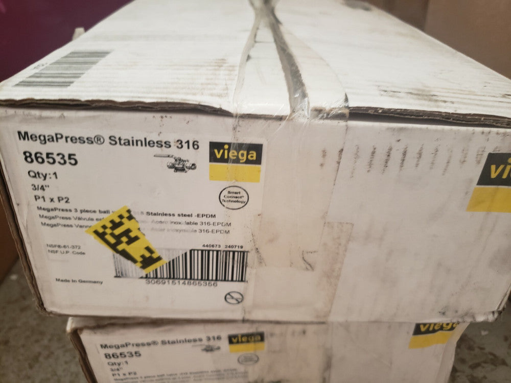 Viega - 86535 - Viega MegaPress Stainless 316 3 piece ball valve