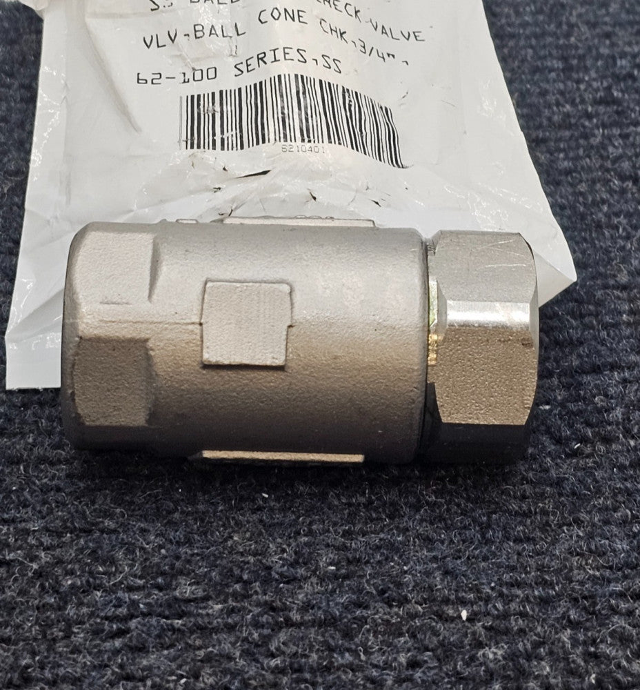 Apollo 62-104-01: 3/4" Stainless, Inline Ball Cone Check Valve, 400 psi, 3.53gpm