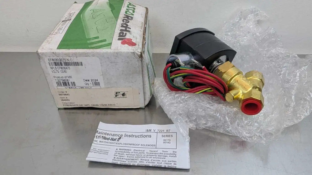 Asco EF8030G070 2-Way Brass Valve NO 3/8" 120VAC