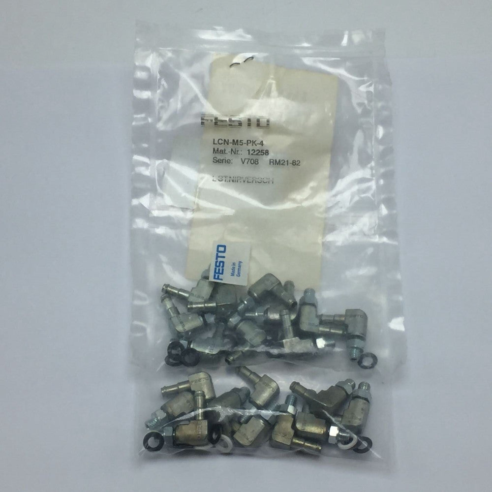 NEW Festo LCN-M5-PK-4 Barbed Elbow Fitting 2.9mm Pkg of 20 PN# 12258