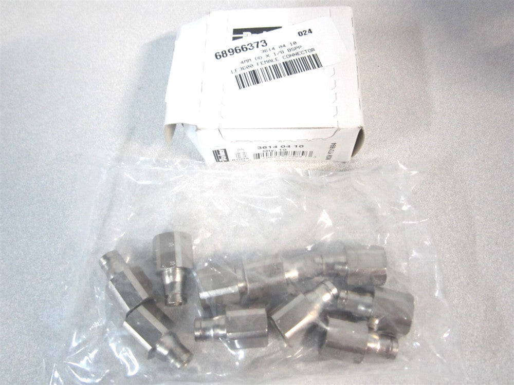 Parker Tube x Female x Tube x Female BSPP Push-to-Connect Connector - Qty 10