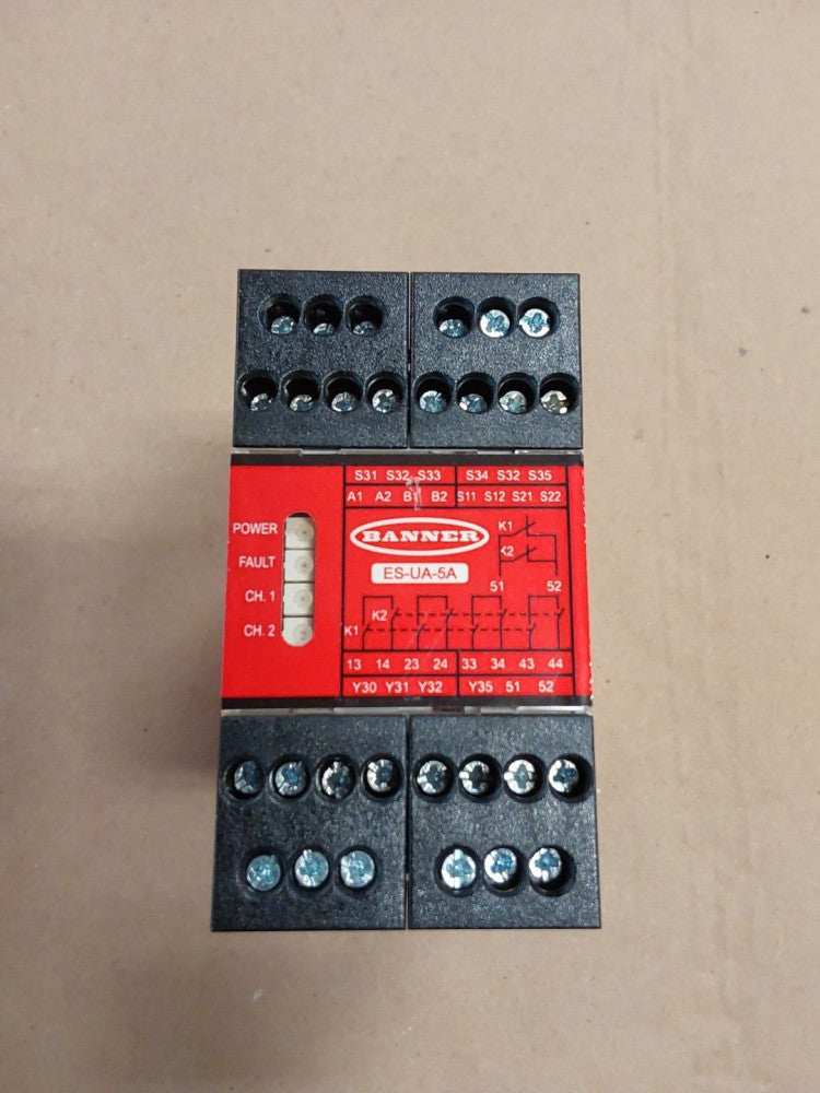 Banner ES-UA-5A 66091 Safety Relay 115v-ac 12/24v-dc