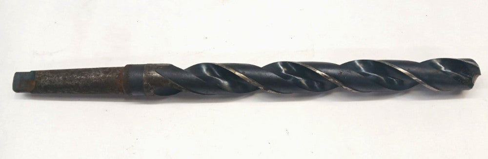 1.250/1-1/8" TAPER SHANK DRILL BIT MT3 2 FLUTE HSS OAL 15-3/4" LOC 10-3/4"